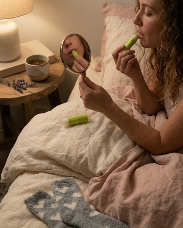 lip butter + cozy socks