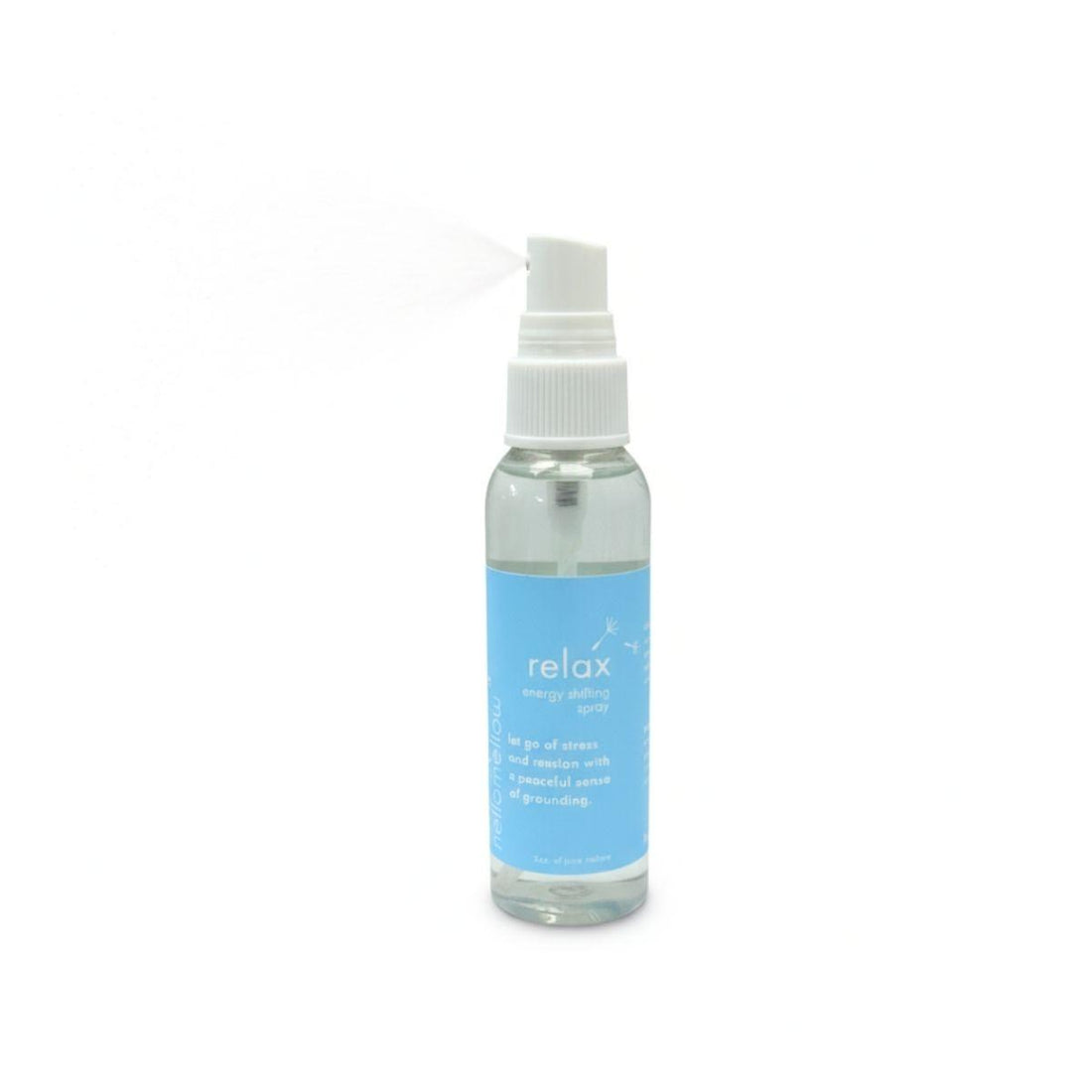relax energy shifting aromatherapy spray with a white background
