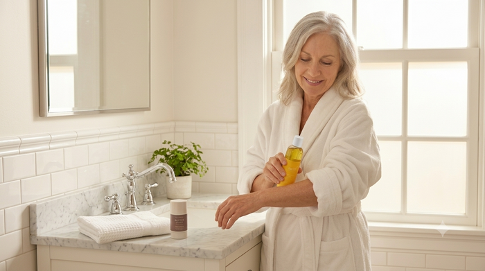 what order should i apply body scrub, oil & butter?
