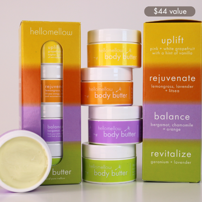 body butter try me sets bright days set: uplift • rejuvenate • balance • revitalize