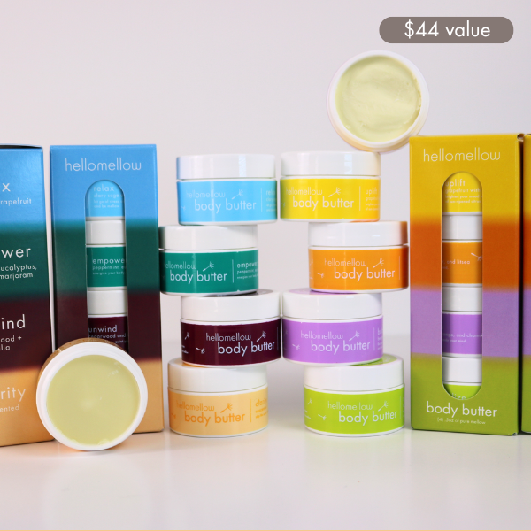 body butter try me sets bright days set: uplift • rejuvenate • balance • revitalize