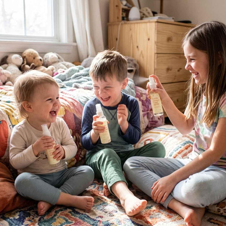 kiddos using hellomellow dream team spray set