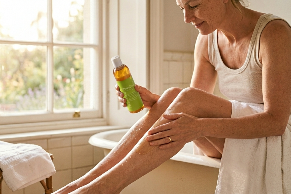 hellomellow body oil being applied to an arm