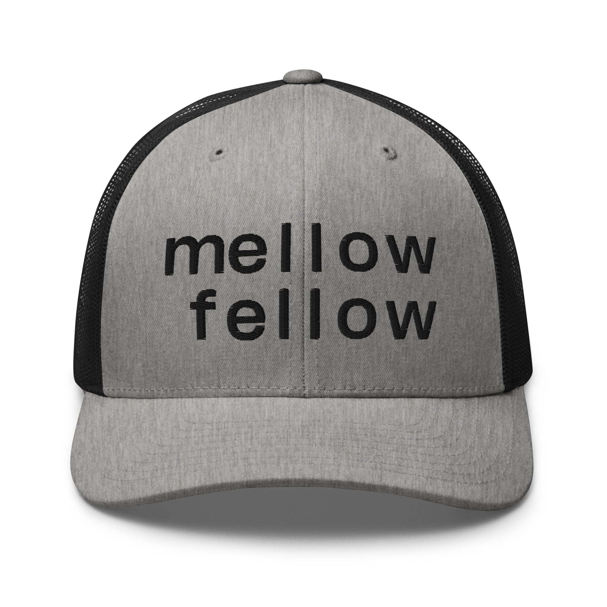 mellow fellow embroidered trucker cap