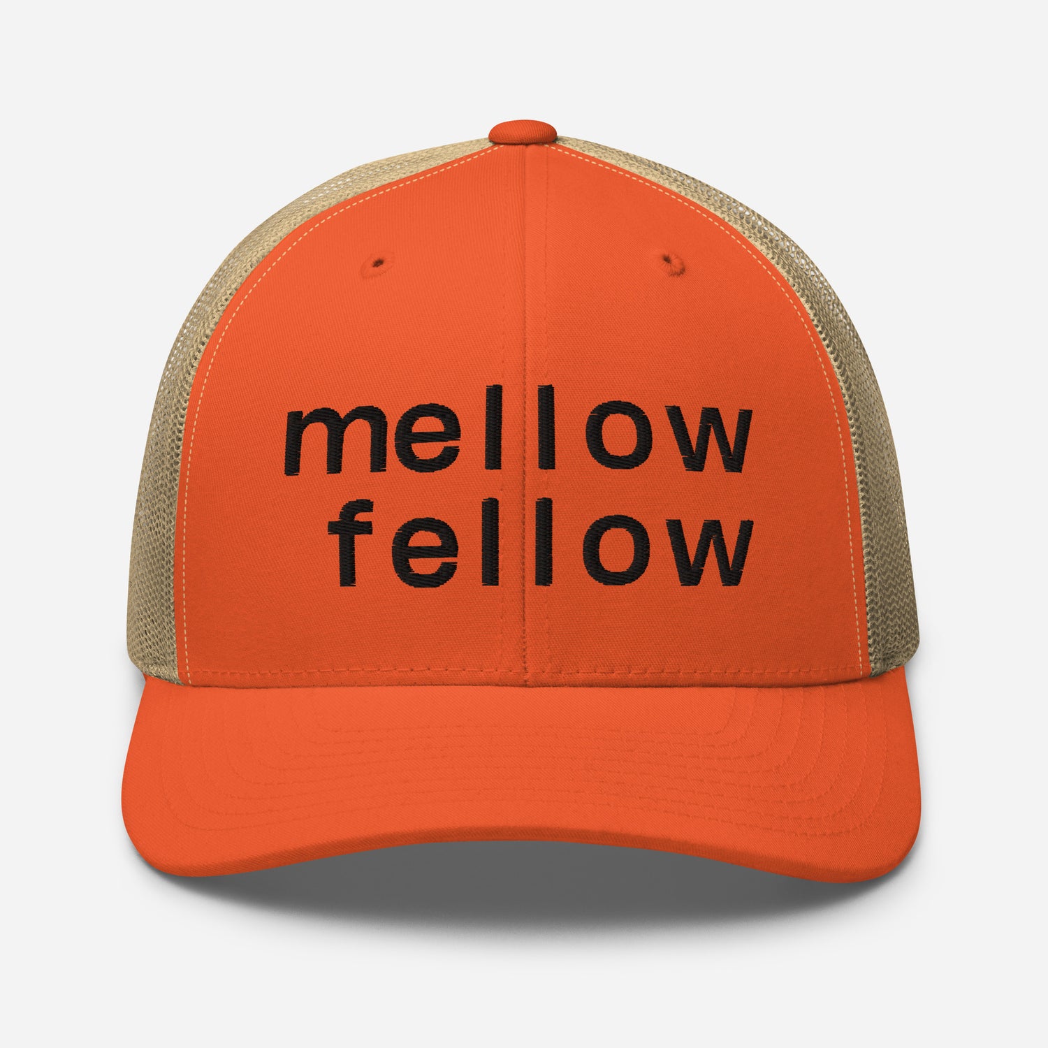 mellow fellow embroidered trucker cap