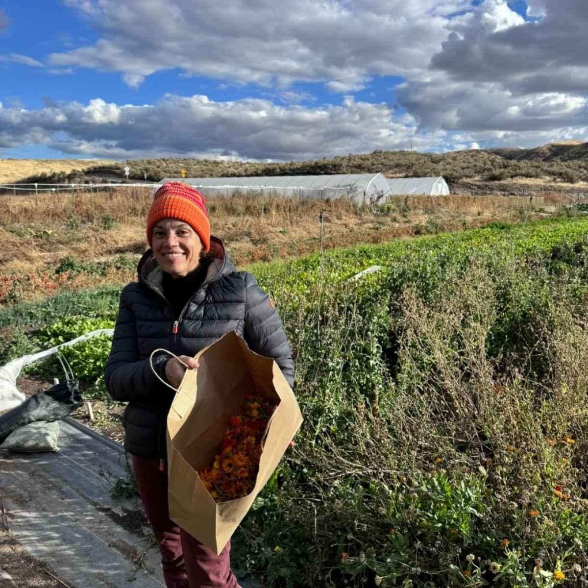 tracy at her neighborhood farm